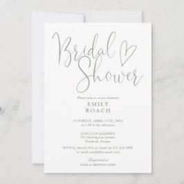 Sage Green Modern Elegantes Script-Brautparty Einladung