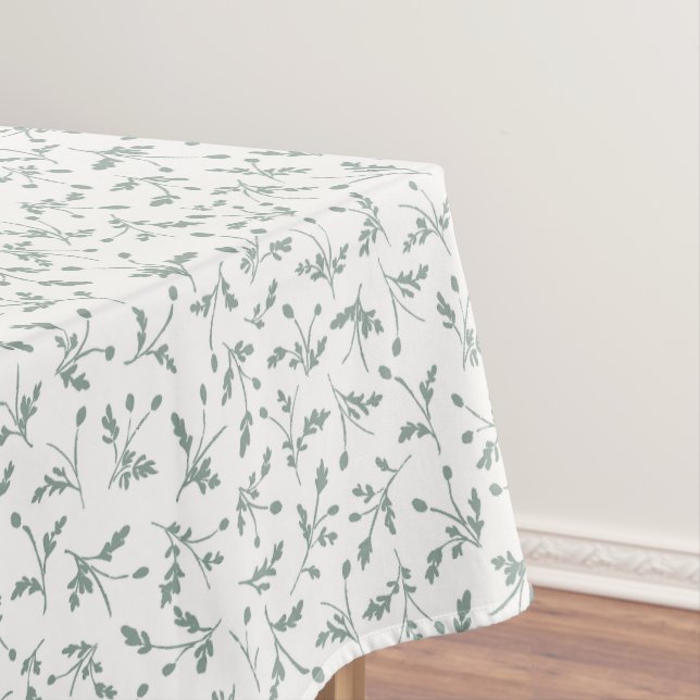 Sage Green Modern Farmhouse Daisy Buds Pattern Tischdecke (Beispiel)