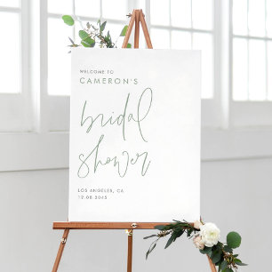 Sage Green Modern Handgeschriebenes Script-Brautpa Poster