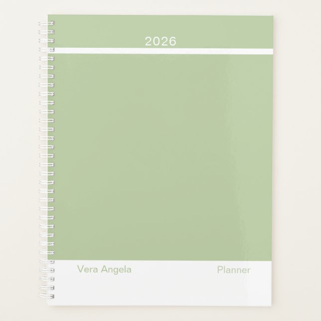 Sage Green Modern Layout Large Planer (Vorderseite)
