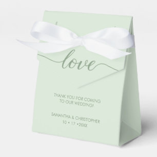 Sage Green Modern Liebe Skript Hochzeit Custom Geschenkschachtel