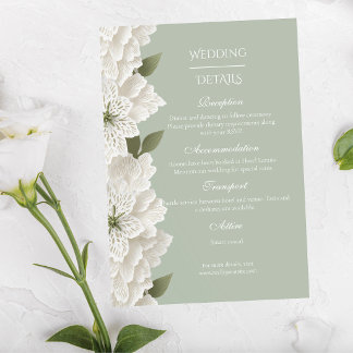Sage Green Modern Luxury Floral Wedding Begleitkarte