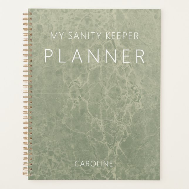 Sage Green Modern Marble Planer (Vorderseite)