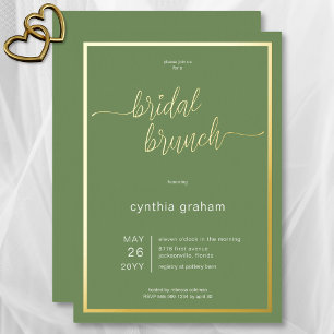 Sage Green Modern Minimal Bridal Brunch Folieneinladung