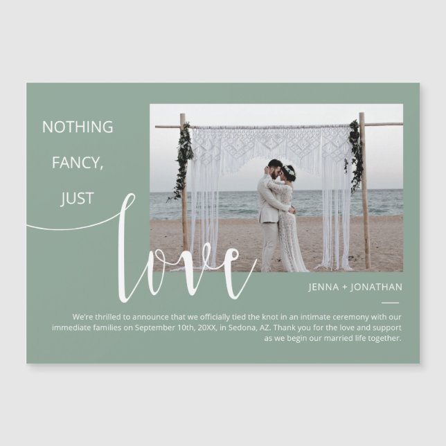 Sage Green Modern Minimal Script Foto Magnet (Vorderseite)