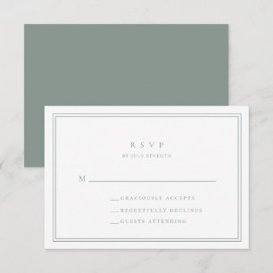 Sage Green Modern Minimalistisch I Wedding RSVP Ca Karte