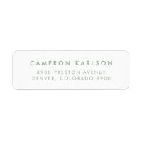 Sage Green Modern Minimalistisch Typografy Address