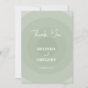 Sage Green Modern Monogram Wedding Dankeskarte