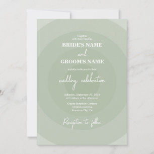 Sage Green Modern Monogram Wedding Einladung