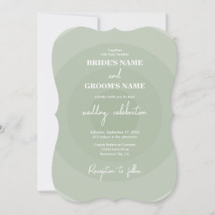 Sage Green Modern Monogram Wedding Einladung