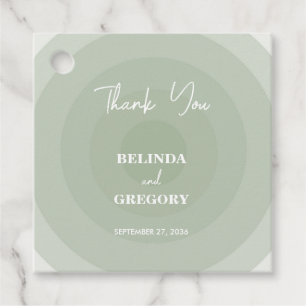 Sage Green Modern Monogram Wedding Geschenkanhänger