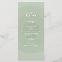 Sage Green Modern Monogram Wedding Menükarte