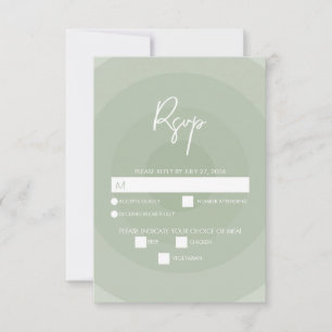 Sage Green Modern Monogram Wedding RSVP Karte