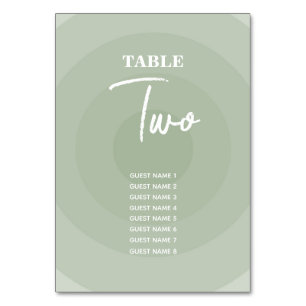 Sage Green Modern Monogram Wedding Tischnummer
