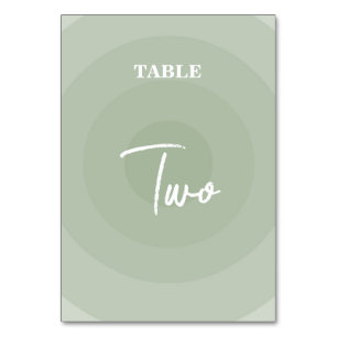 Sage Green Modern Monogram Wedding Tischnummer