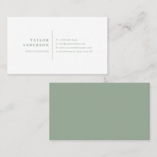 Sage Green Modern SerienTypografie Minimalistisch Visitenkarte