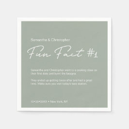 Sage green Modern Simple Couple Fun Fee Wedding Serviette