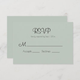 Sage Green Modern Wedding RSVP Card