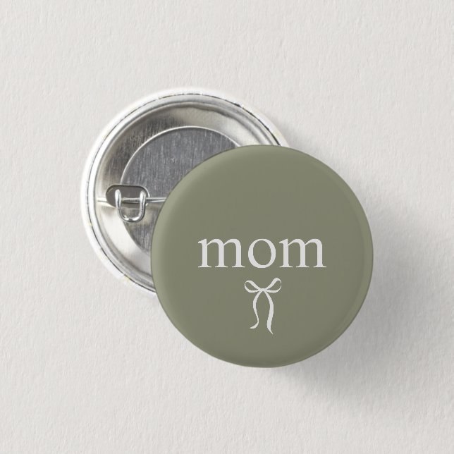 Sage Green Moderne Mutter-Schleife Button (Vorne & Hinten)
