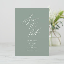 Sage Green moderne Schrift minimalistisch Save the Save The Date