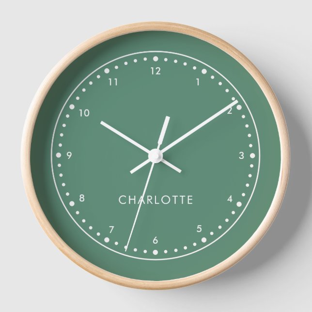 Sage Green | Moderner Name Elegant Trendy Stilvoll Uhr (Vorderseite)
