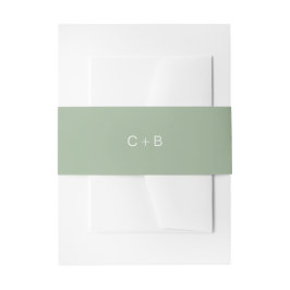 Sage Green Monogram Modern Wedding Einladungsbanderole