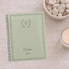 Sage green Monogram Personalized Quiet Luxury Planer
