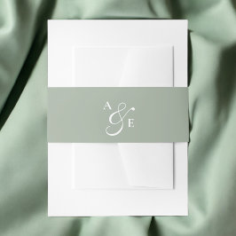 Sage Green Monogram Script Ampersand Einladungsbanderole