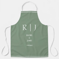 Sage Green Monogram Simple Elegante Moderne Hochze