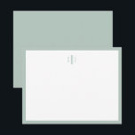Sage Green Monogram Stationierung Danke Notiz Card<br><div class="desc">Sage Green Stationery Dankeschön Note Card, minimal, luxuriös, einfach, minimalistisch, monogramm, Initialen, modern</div>