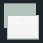 Sage Green Monogram Stationierung Danke Notiz Card<br><div class="desc">Sage Green Stationery Dankeschön Note Card,  minimal,  luxuriös,  einfach,  minimalistisch,  monogramm,  Initialen,  modern</div>