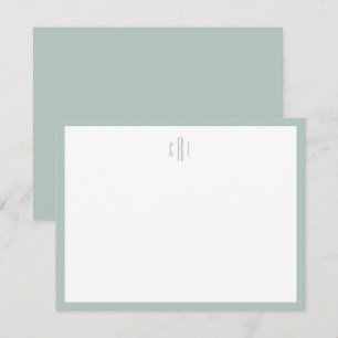 Sage Green Monogram Stationierung Danke Notiz Card