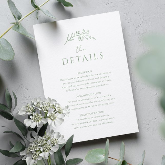 Sage Green Monogram Wedding Begleitkarte (Von Creator hochgeladen)