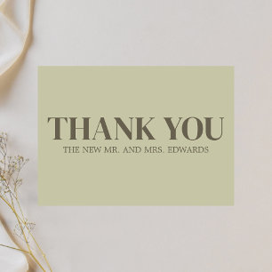 Sage Green Monogram Wedding Dankeskarte