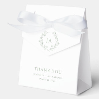 Sage Green Monogram Wedding Geschenkschachtel