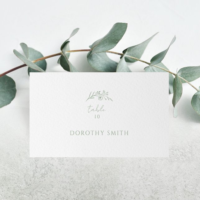 Sage Green Monogram Wedding Platzkarte (Von Creator hochgeladen)