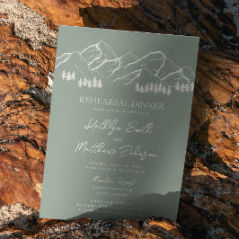 Sage Green Mountain Pine Probe Dinner Einladung