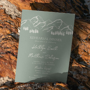 Sage Green Mountain Pine Probe Dinner Einladung