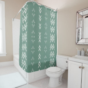 Sage Green Mud Cloth Duschvorhang