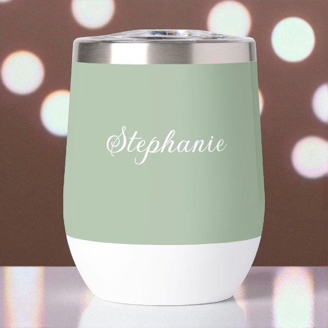 Sage Green Name Modern Elegante Monogram Boho (Von Creator hochgeladen)