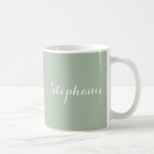 Sage Green Name Modern Elegante Monogram Boho Kaffeetasse