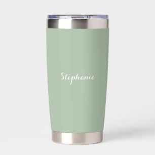 Sage Green Name Modern Elegante Monogram Boho Thermobecher