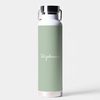 Sage Green Name Modern Elegante Monogram Boho Trinkflasche