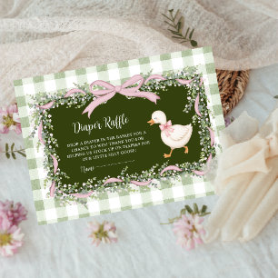 Sage Green New Silly Goose Gingham Windel-Raffle Begleitkarte