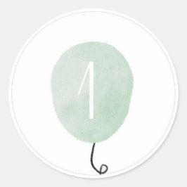 Sage Green Number One Ballon Sticker