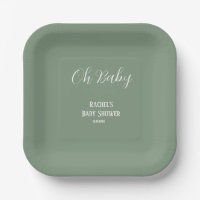 Sage Green Oh Baby Script Niedlich Moderne Babydus