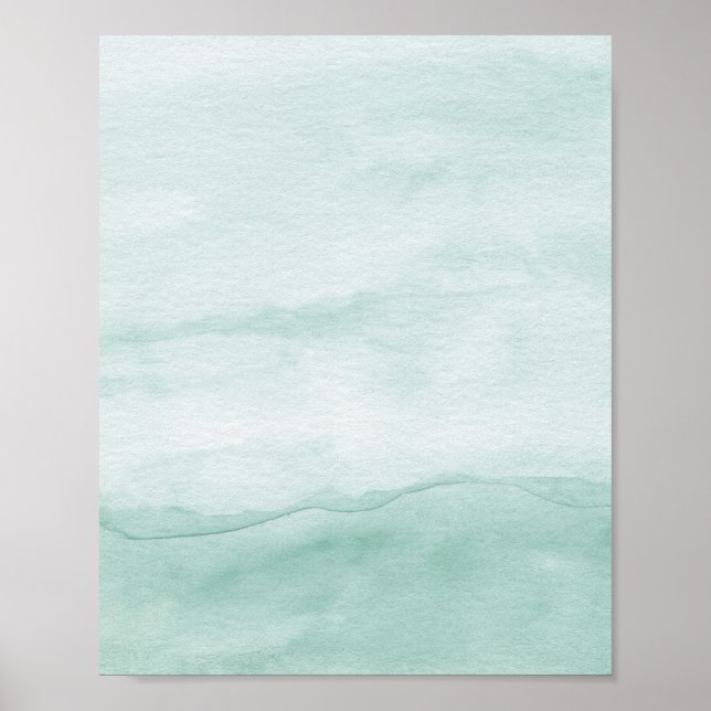 Sage Green Ombre Wasserfarbe Abstrakt Art Poster (Vorne)