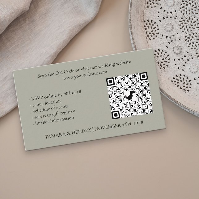 Sage Green Online UAWG QR Code Hochzeit Begleitkarte (Von Creator hochgeladen)