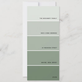 Sage Green Paint Swatch Ankündigung neuer Adresse