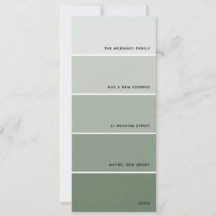 Sage Green Paint Swatch Ankündigung neuer Adresse